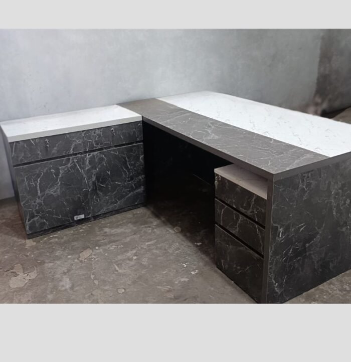 Executive Table with Side Table & 3-Drawer Pedestal - Image 1
