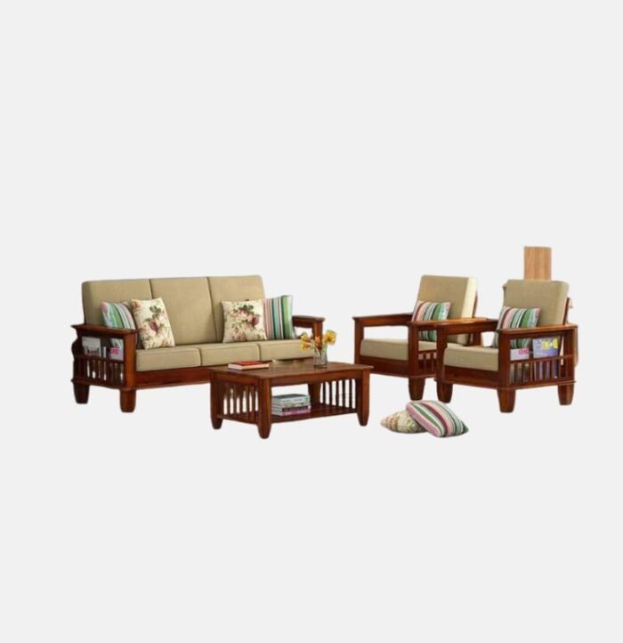 Wooden Sofa Set (3+1+1) - Image 1